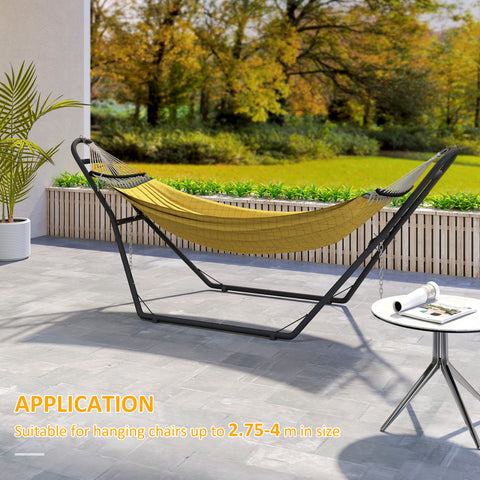 Image of Hammock Stand with Adjustable Height Steel Frame for 0.8" -1.2" Person 109.4" Black