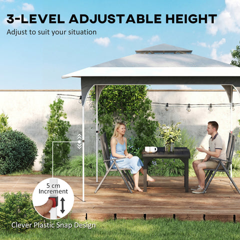 Image of 11.5 x 11.5 ft Pop Up Canopy Tent with 1-Button Push Easy Setup, UPF 50+ 2-Tier Instant Canopy with Carry Bag, Dark Grey