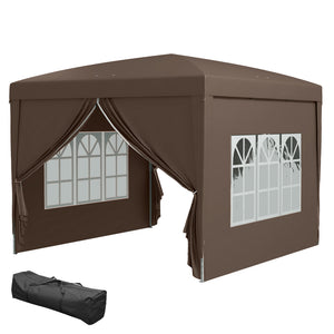 pop up canopy -  10'x10' Outdoor Pop Up Party Tent Wedding Gazebo Canopy with Carrying Bag (Coffee)