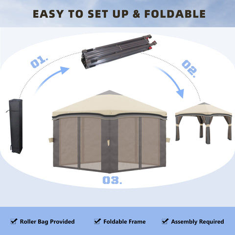 Image of 10' x 10' Pop Up Canopy with Netting, Foldable Tents for Parties, Height Adjustable, with Storage Bag