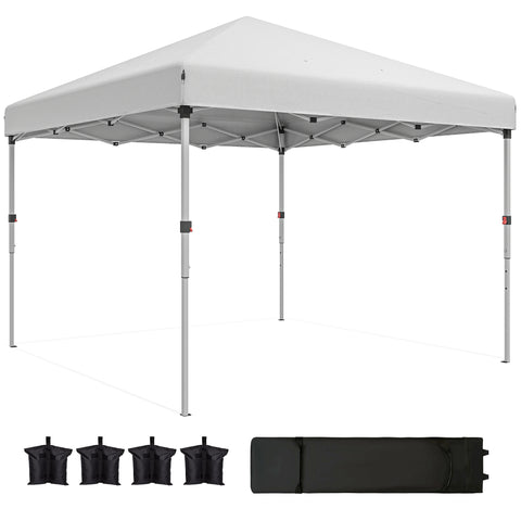 Image of pop up canopy -  10' x 10' Pop Up Canopy with Sidewalls, Roller Bag, Height Adjustable Instant Tent for Outdoor, Garden,