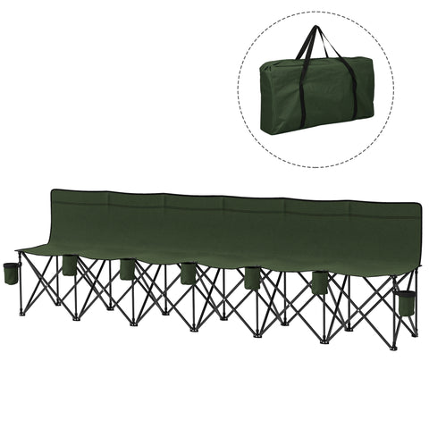 Image of camping furniture -  6 Seat Folding Camping Chair with Cup Holder and Carrying Case for Camping, Picnic, Sports Events, 