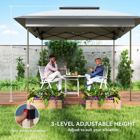 Image of 12' x 12' Pop Up Canopy Sun Shade Instant Tent Folding with Mesh Sidewalls, Grey