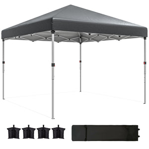 pop up canopy -  10' x 10' Pop Up Canopy with Sidewalls, Roller Bag, Height Adjustable Instant Tent for Outdoor, Garden,