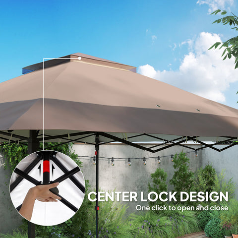 Image of 12' x 12' Foldable Pop-up Party Tent Instant Canopy Sun Shade Gazebo Shelter with Steel Frame, Khaki