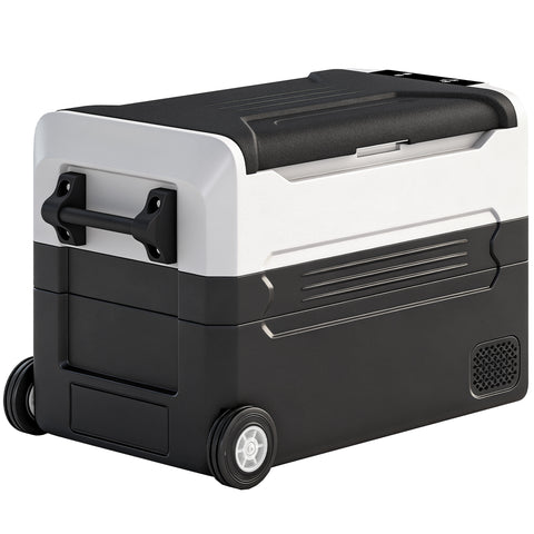 Image of electric cooler -  12 Volt Car Refrigerator, 42QT Car Fridge with App Control, 12/24V DC and 100-240V AC, Black