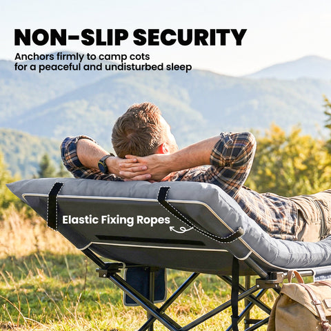 Image of Sleeping Mat, Camping Mat Pad with Elastic Straps, Light Grey