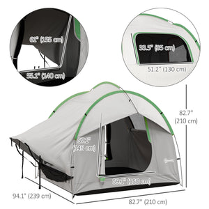 2000mm Waterproof SUV Tent, Car Tent with 3 Doors and Mesh Window, for 5-6 Person Camping Travel, Grey and Green