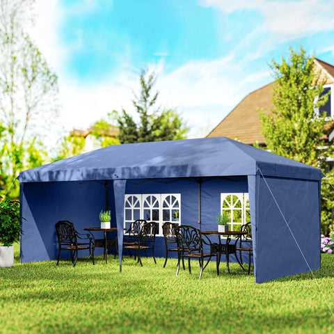 Image of 10' x 20' Outdoor Pop Up Canopy Tent Party Tent Instant Shelter W/ Carrying Bag, Blue
