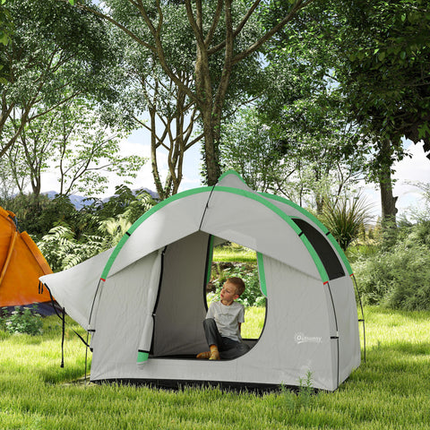 Image of 2000mm Waterproof SUV Tent, Car Tent with 3 Doors and Mesh Window, for 5-6 Person Camping Travel, Grey and Green
