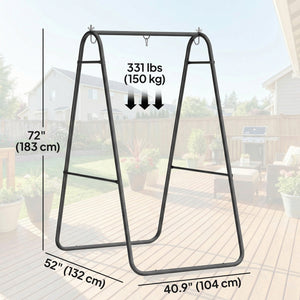 Hanging Hammock Stand Only Heavy Duty Steel A-Frame for Hanging Hammock, Max Load 330 LBS, Black