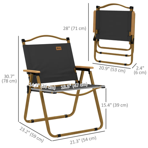 Image of Camping Chair, Lightweight Folding Chair, Portable Armchair, Excellent for Festivals, Fishing, Dark Grey