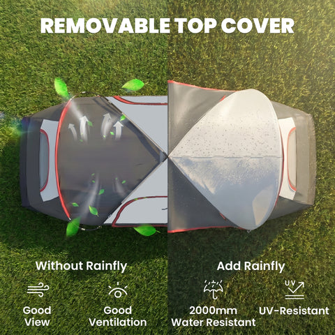 Image of Camping Tent for 6-8 Man with 2000mm Waterproof Rainfly and Carry Bag for Fishing Hiking Festival, Dark Grey