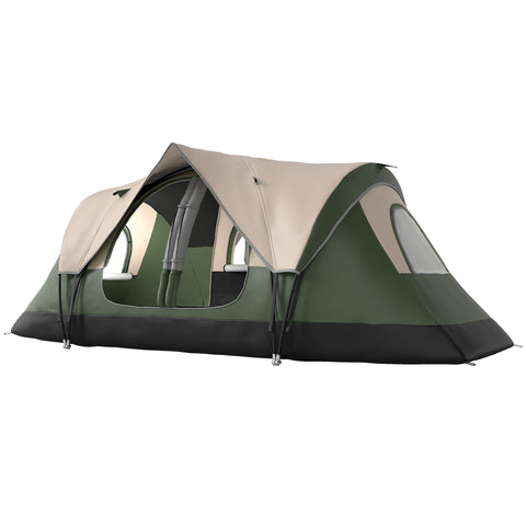 Image of camping tent -  Camping Tent for 6-8 Man with 2000mm Waterproof Rainfly and Carry Bag for Fishing Hiking Festival, Dark 