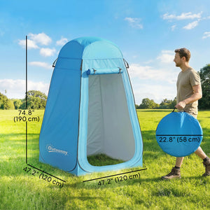 Pop Up Shower Tent, Portable Privacy Room for Outdoor Changing, Dressing, Fishing Storage with Carrying Bag, Blue