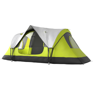 camping tent -  Camping Tent for 6-8 Man with 2000mm Waterproof Rainfly and Carry Bag for Fishing Hiking Festival, Green