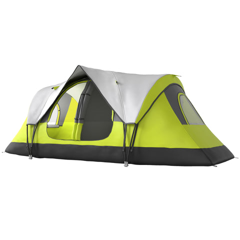 Image of camping tent -  Camping Tent for 6-8 Man with 2000mm Waterproof Rainfly and Carry Bag for Fishing Hiking Festival, Green