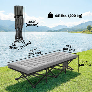 Set of 2 Camping Cot with Soft Pad, 32