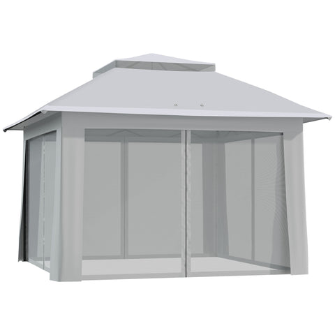 Image of pop up canopy -  12' x 12' Foldable Pop-up Party Tent Instant Canopy Sun Shade Gazebo Shelter with Steel Frame, Light Gr