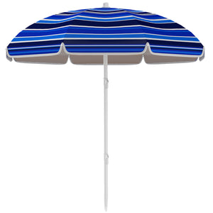 beach umbrella -  70.9" Dia. Portable Beach Umbrella, UV 50+ Ruffled Outdoor Umbrella with Adjustable Tilt Multicolor