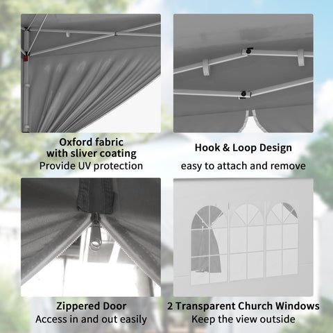 Image of 10' x 10' Pop Up Canopy Tent, Instant Sun Shelter, Tents for Parties, with Wheeled Carry Bag, White