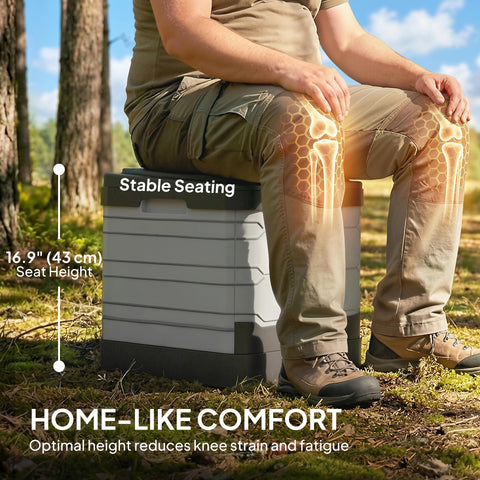 Image of Portable Toilet for Adults Foldable Porta Potty 12 Coagulant Packets for Camping Travel RV Outdoor Use