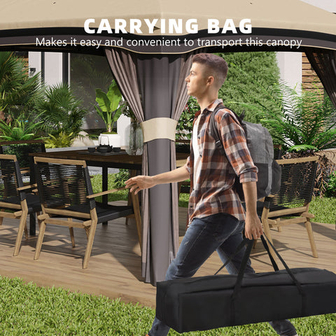 Image of 10' x 10' Pop Up Canopy with Netting, Foldable Tents for Parties, Height Adjustable, with Storage Bag