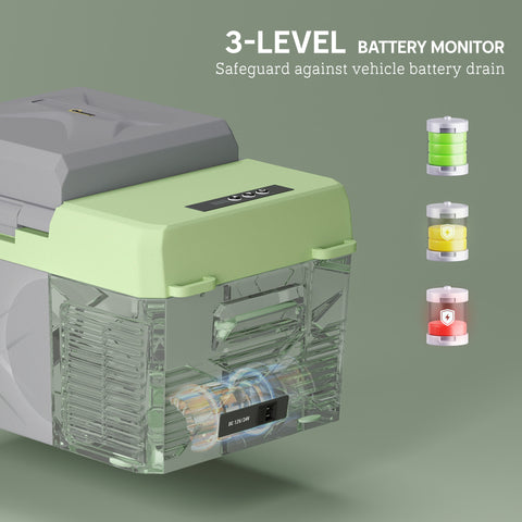 Image of 12 Volt Car Refrigerator, 12QT Car Fridge Electric Cooler, 12/24V DC and 110-240V AC, -4℉~68℉, Portable Refrigerator