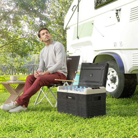 Image of 12 Volt Car Refrigerator, 32QT Car Fridge Electric Cooler, 12/24V DC and 100-240V AC, -68-68 ℉, Portable Refrigerator