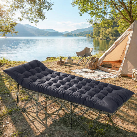 Image of Sleeping Mat, Camping Mat Pad with Elastic Straps, Dark Grey