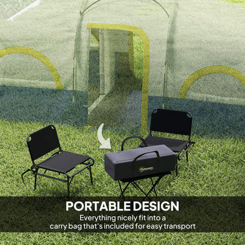 Image of 4 Person Camping Tent, 3 Room Cabin Tent, 3000mm Waterproof and UPF30+ with Sewn in Groundsheet and Carry Bag, Blue