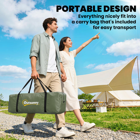 Image of Camping Tent for 6-8 Man with 2000mm Waterproof Rainfly and Carry Bag for Fishing Hiking Festival, Dark Green