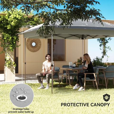 Image of 12' x 12' Pop Up Canopy Sun Shade Instant Tent Folding with Mesh Sidewalls, Grey