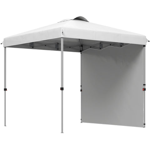 Image of pop up canopy -  8 x 8 ft Pop Up Canopy with 1 Sidewall, Carry Bag and 4 Sand Bags, Height Adjustable Instant Sun Shelte