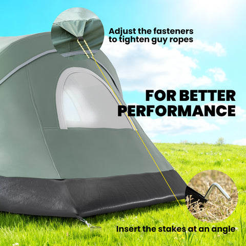 Image of 5-6 Person Family Tent, Outdoor Camping Tent with Lighting Hook, Carrying Bag for Camping, Hiking and Travelling, Green