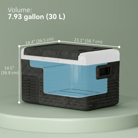 Image of 12 Volt Car Refrigerator, 32QT Car Fridge Electric Cooler, 12/24V DC and 100-240V AC, -68-68 ℉, Portable Refrigerator