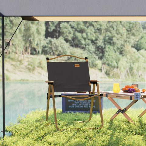 Image of Camping Chair, Lightweight Folding Chair, Portable Armchair, Excellent for Festivals, Fishing, Dark Grey