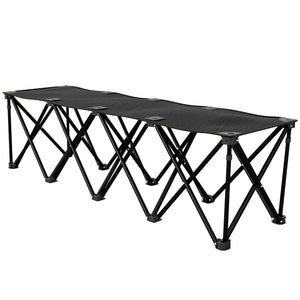 camping furniture -  Portable 4-Seater Folding Camping Chair, Team Bench Chair with Carry Bag for Soccer Football Team, 