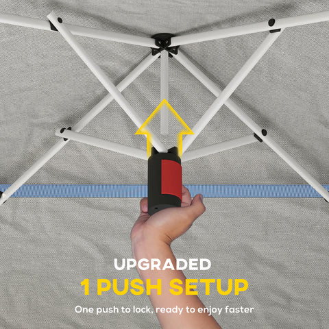 Image of 11.5 x 11.5 ft Pop Up Canopy Tent with 1-Button Push Easy Setup, UPF 50+ 2-Tier Instant Canopy with Carry Bag, Dark Grey