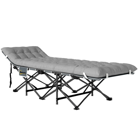 Image of camping cot -  25.6" Wide Folding Bed, Camping Cot for Adults with Mattress, Carry Bag, Storage Pocket, Max Load 330 LBS