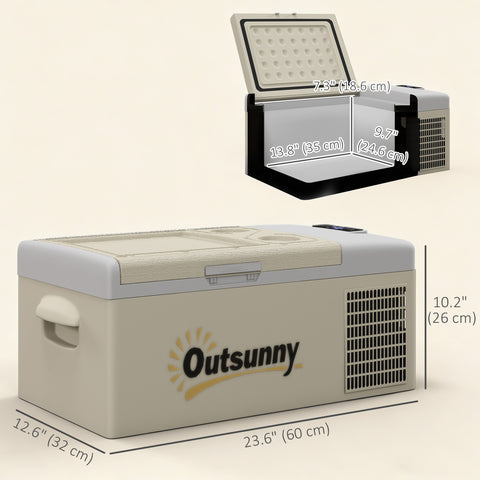 Image of 12 Volt Car Refrigerator, 17QT Car Fridge Electric Cooler, 12/24V DC and 100-240V AC, -68℉-50℉, Portable Refrigerator