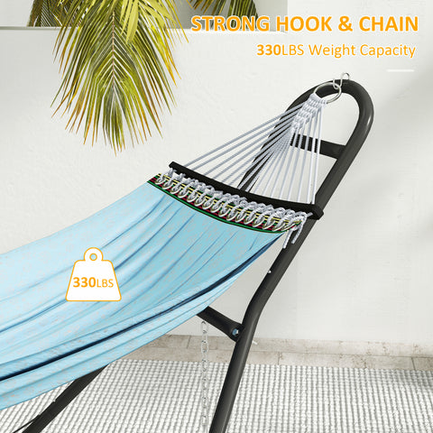 Image of Hammock Stand with Adjustable Height Steel Frame for 0.8" -1.2" Person 109.4" Black