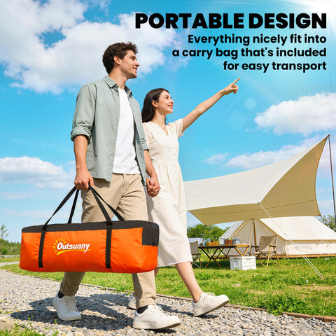 Image of 5-6 Person Family Tent, Outdoor Camping Tent with Lighting Hook, Carrying Bag for Camping, Hiking and Travelling Orange