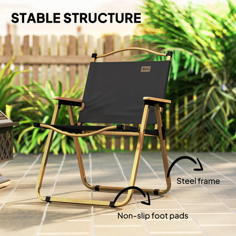 Image of Camping Chair, Lightweight Folding Chair, Portable Armchair, Excellent for Festivals, Fishing, Dark Grey