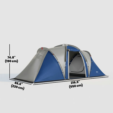 Image of Multi-Room Camping Tent for 8-12 Person, Large Family Tent with 3000mm Waterproof Rainfly and Screen Panels,