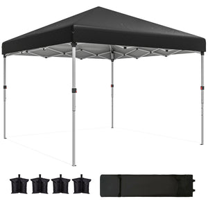 pop up canopy -  10' x 10' Pop Up Canopy with Sidewalls, Roller Bag, Height Adjustable Instant Tent for Outdoor, Garden,