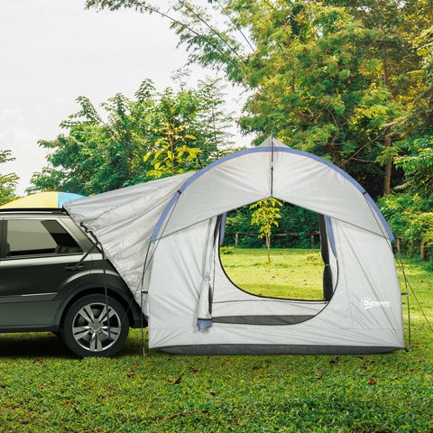 Image of 2000mm Waterproof SUV Tent, Car Tent with 3 Doors and Mesh Window, for 5-6 Person Camping Travel, Grey and Blue
