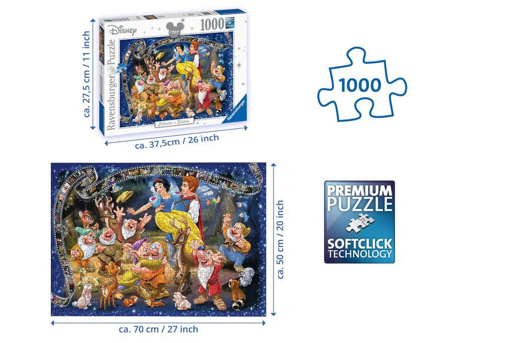 Ravensburger - 19674 Disney Snow White Collector's Edition 1000 Piece Puzzle Buy at www.outdoorfungears.com
