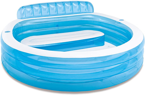 Intex Swim Center Inflatable Family Lounge Pool, 88" X 85" X 30", for Ages 3+