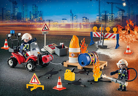 Image of Playmobil 9486 Advent Calendar - Construction Site Fire Rescue